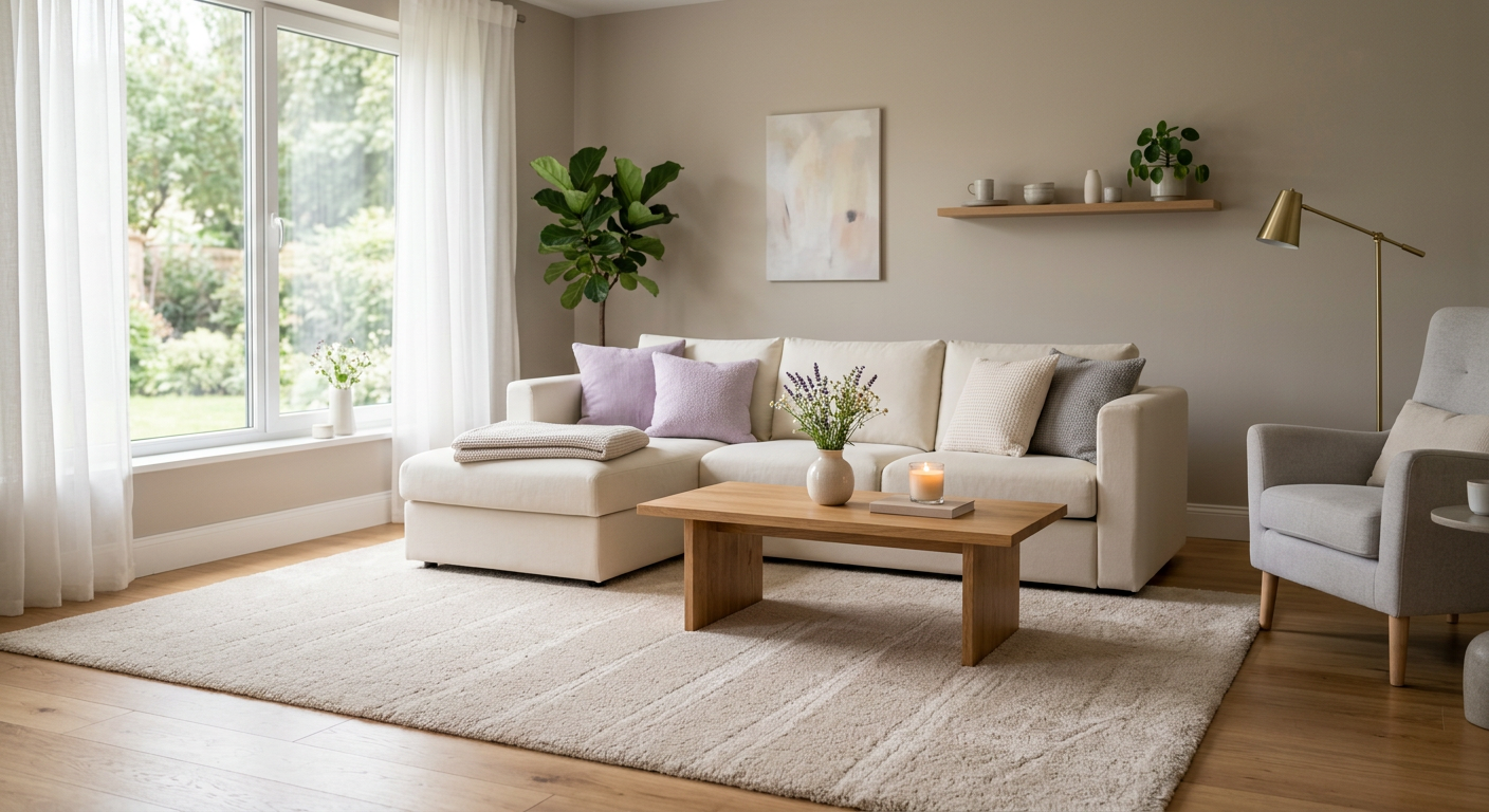 Freshly cleaned calm living room