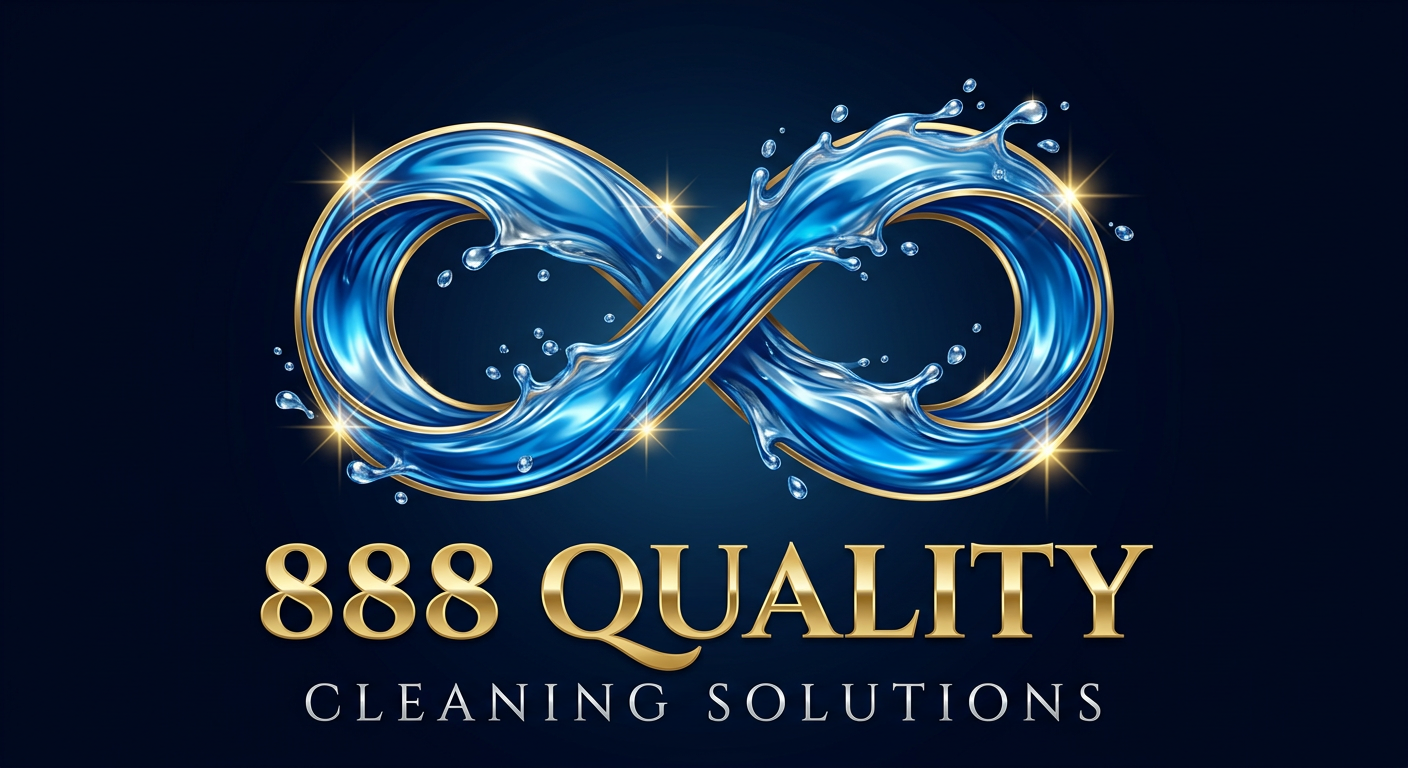 888 Quality Cleaning Solutions — flowing water infinity logo